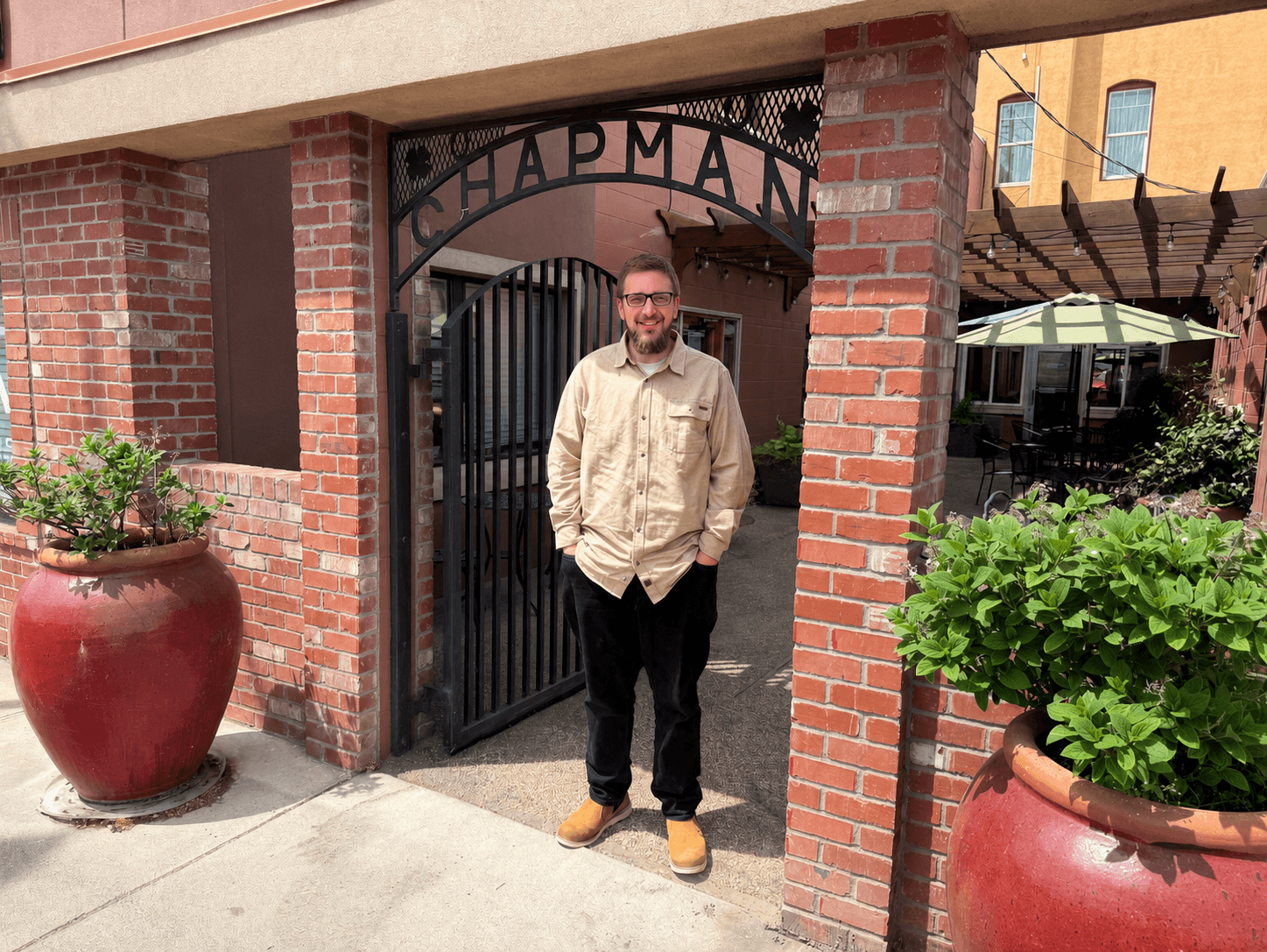 Cameron Stevens in front of GPS Driving School office in Prosser, WA